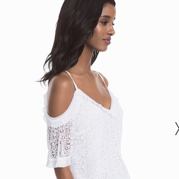 ❤️NWT WHITE LACE TOP BLOUSE wedding beach honeymoon - Picture 5 of 6